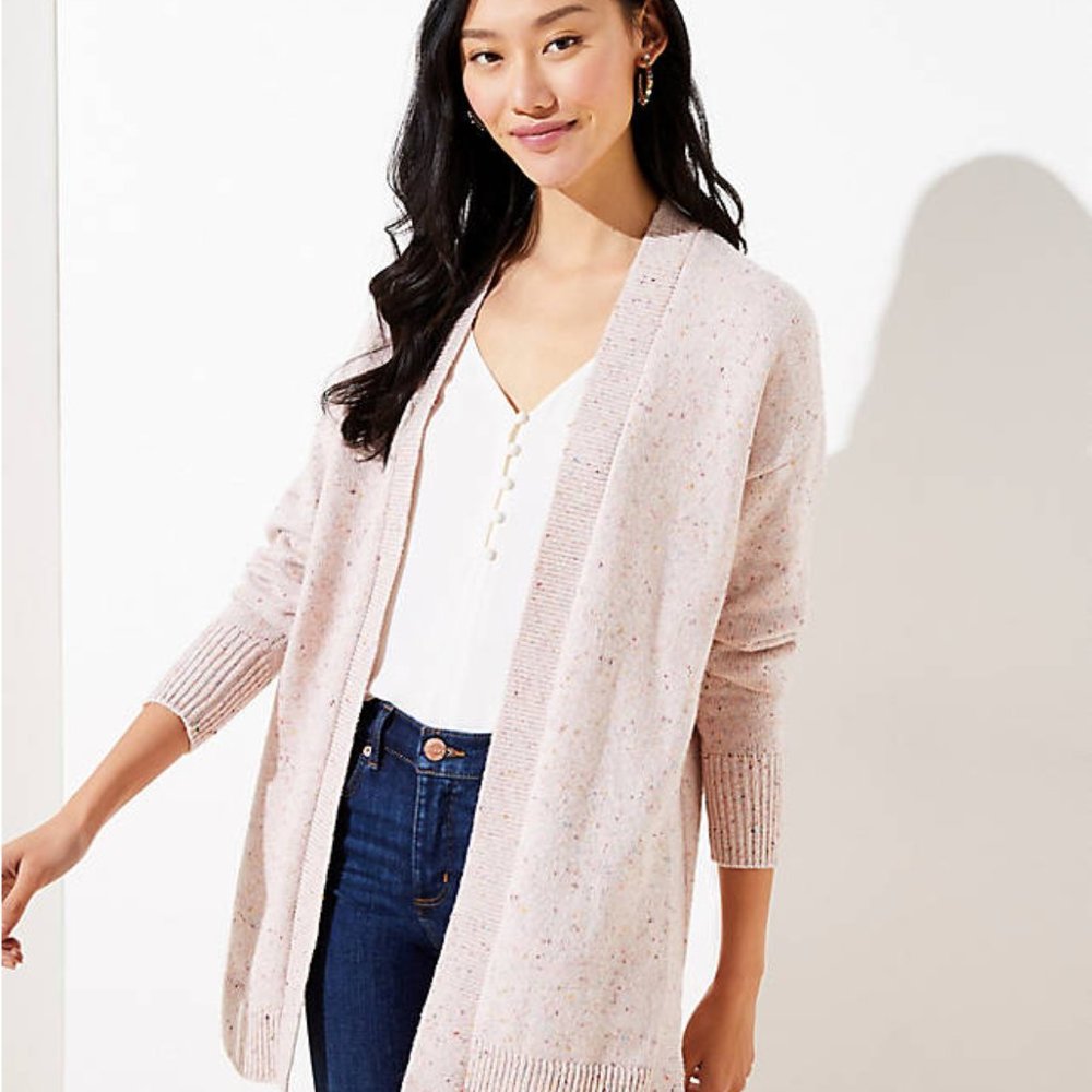 LOFT FLECKED OPEN CARDIGAN~New!~Med & Large